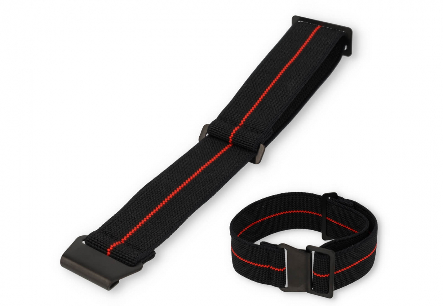 Elastistches Uhrenarmband 22mm Nylon schwarz - rot