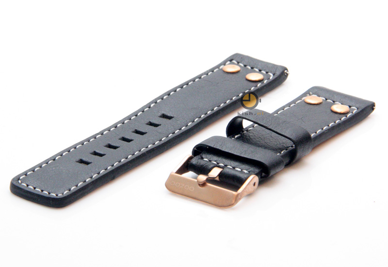 Oozoo Uhrenarmband 22mm Schwarz Leder