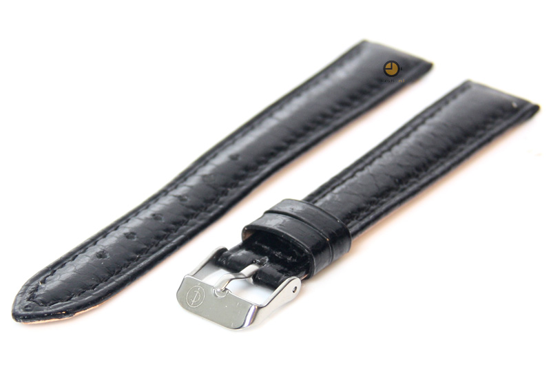 Uhrenarmband 16mm Schwarz echtes Schlangenleder