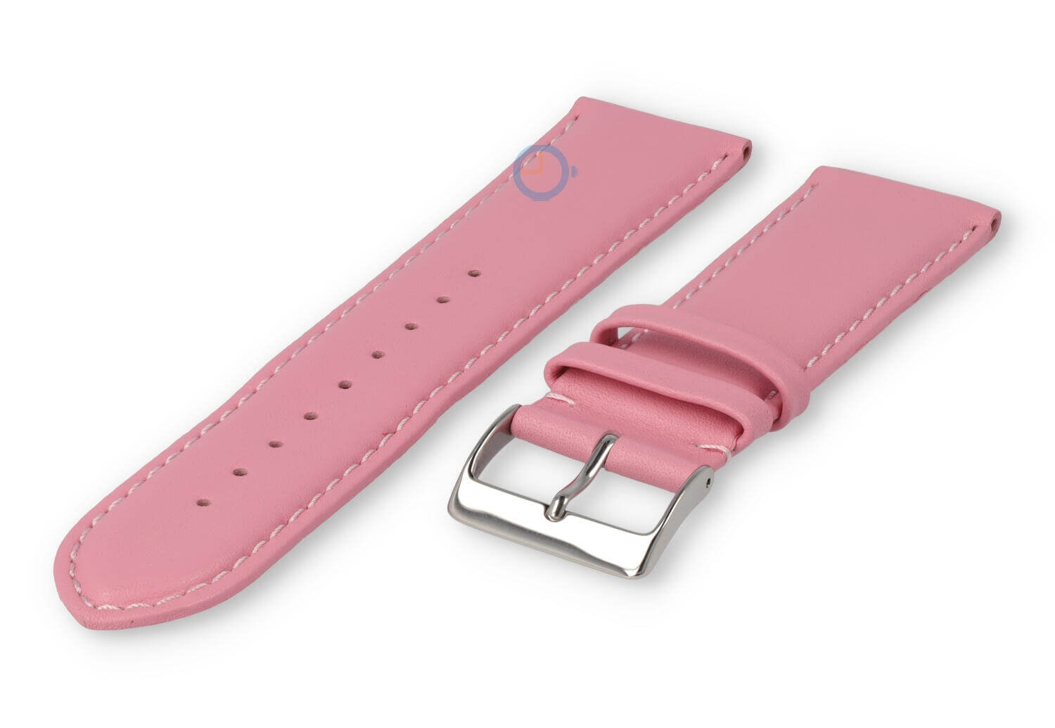 24mm Uhrenarmband glatt Leder - hellrosa