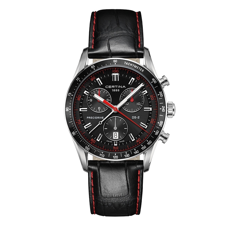 Certina Band C0244471605103A 22/20mm XL schwarzes Leder ohne Schließe