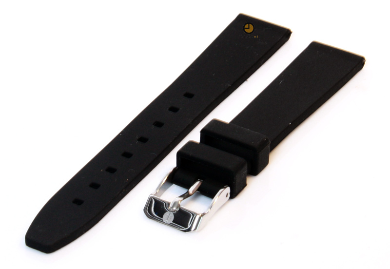 Uhrenarmband 16mm Schwarz Silikon