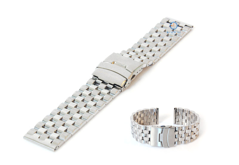 Uhrenarmband 24mm silber stahl matt/poliert (tielweise)