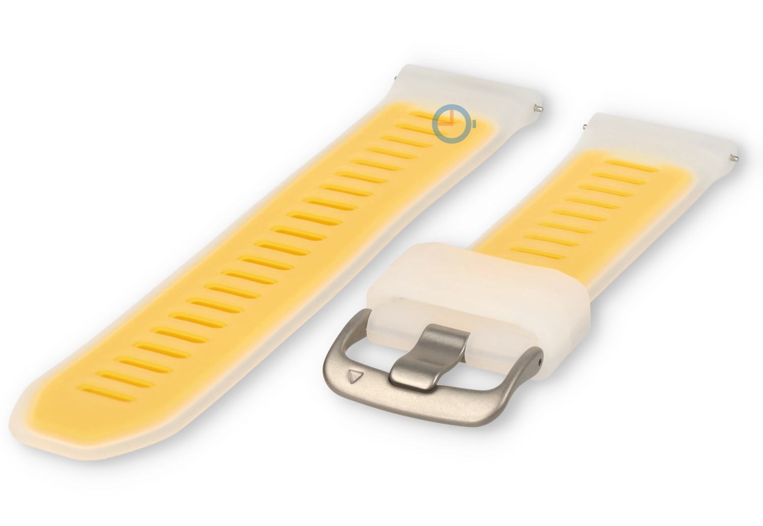22mm Uhrenarmband Silikon - transparent/gelb