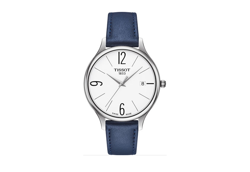 Tissot Uhrenarmband T1032101601700 blau Leder