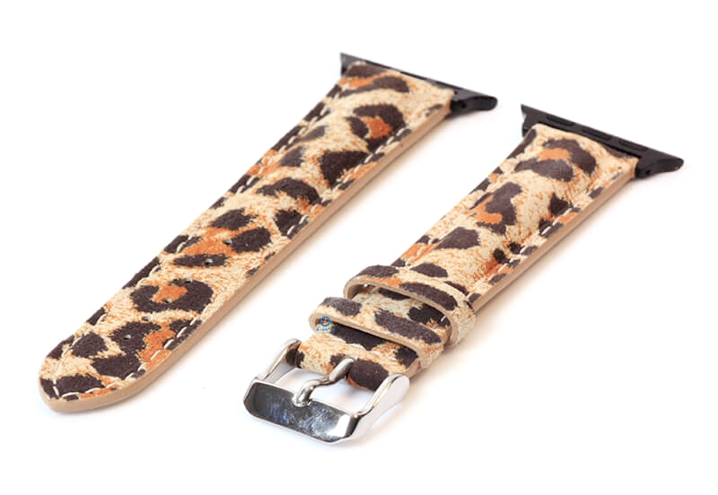 Apple Uhrenarmband Leder Leoprint - 44/45/46/49mm