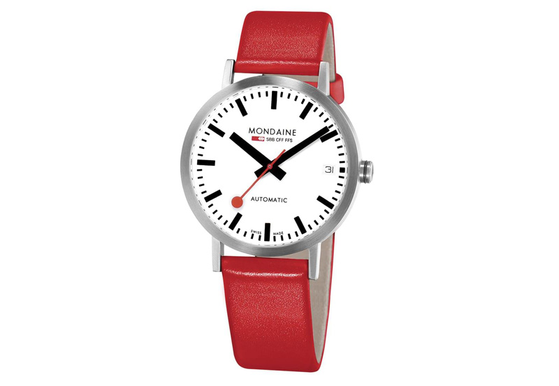 Mondaine 20mm Uhrenarmband Rot glänzend