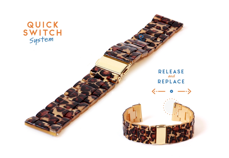 20mm resin Uhrenarmband - Leopard