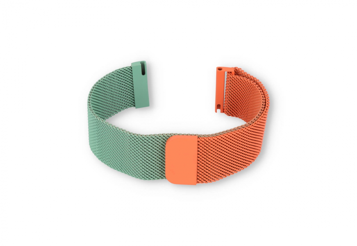 Milanese 20mm horlogeband - oranje/mintgroen