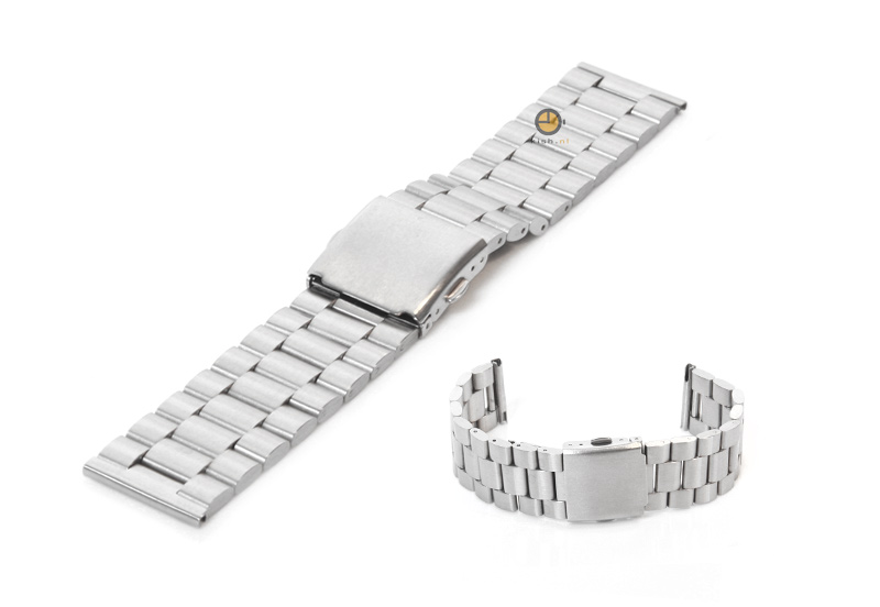 Uhrenarmband 23mm Silber Stahl matt