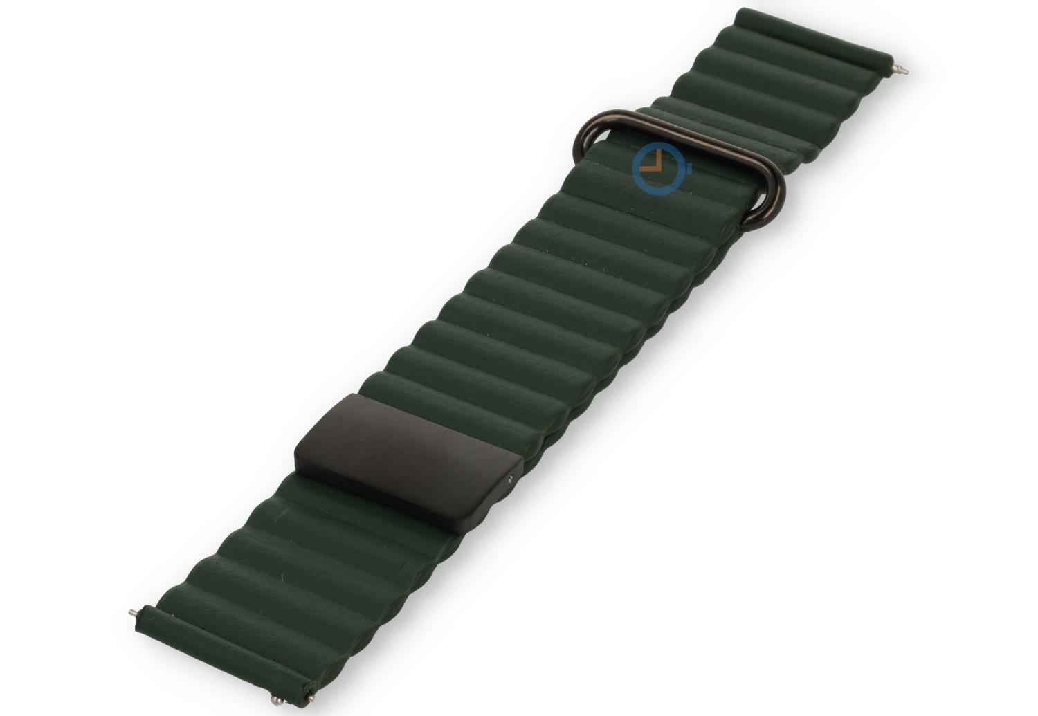22mm Leder Band mit Magnetschließe - grün