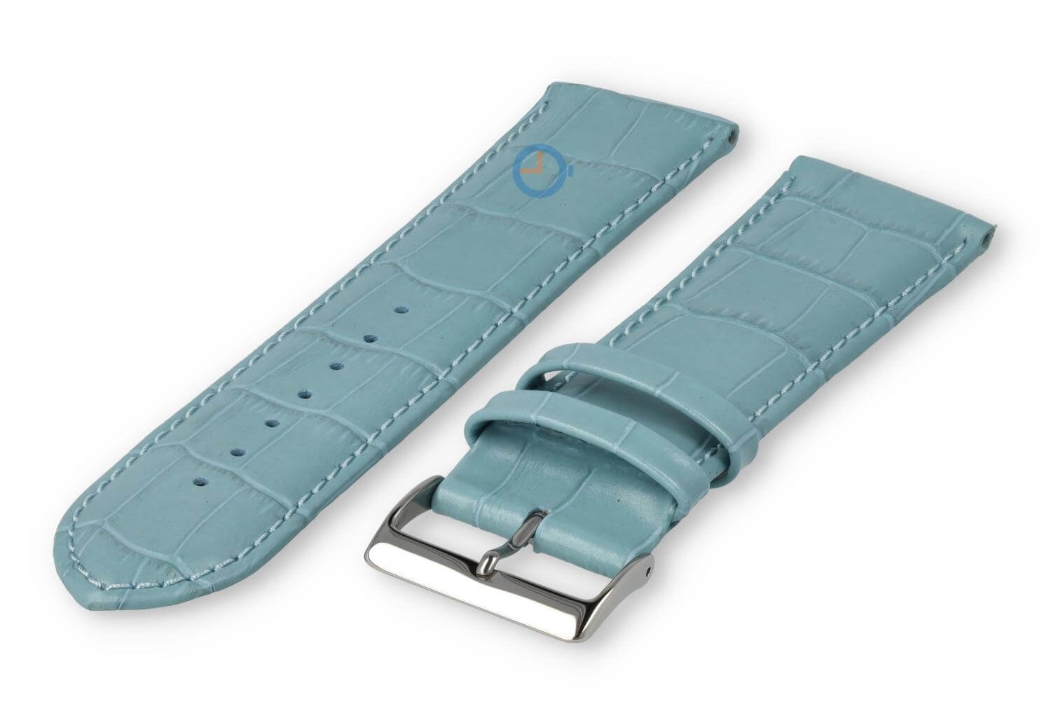 Basic Kroko Uhrenarmband XL - 24mm - eisblau