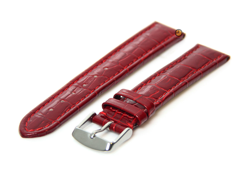 Uhrenarmband 18mm Rot Leder