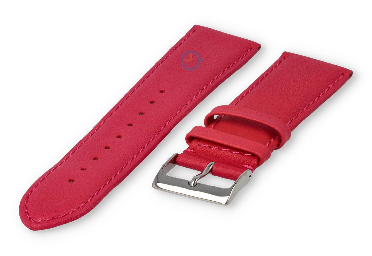 24mm Uhrenarmband glatt Leder - rosa