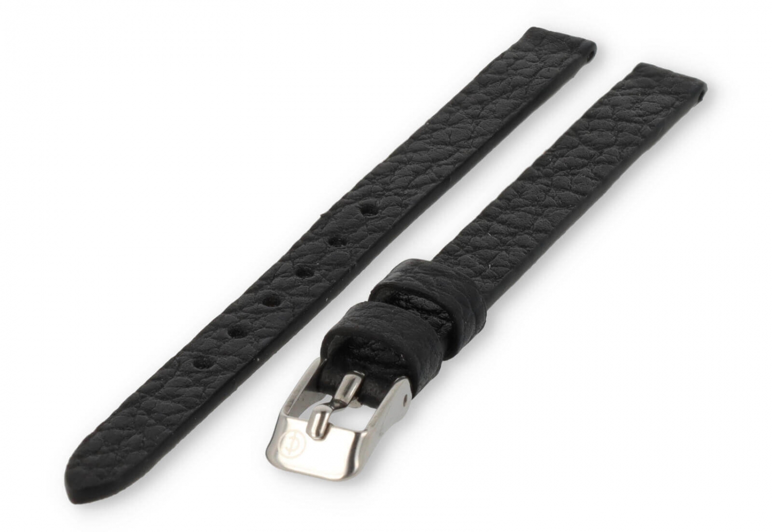 Uhrenarmband 8mm Schwarz Büffelleder