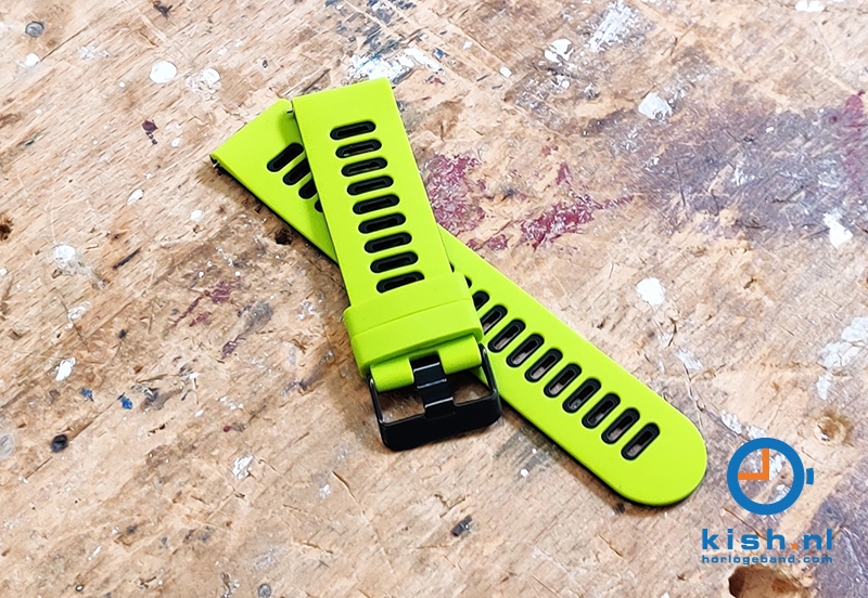 20mm siliconen horlogeband - felgroen/zwart