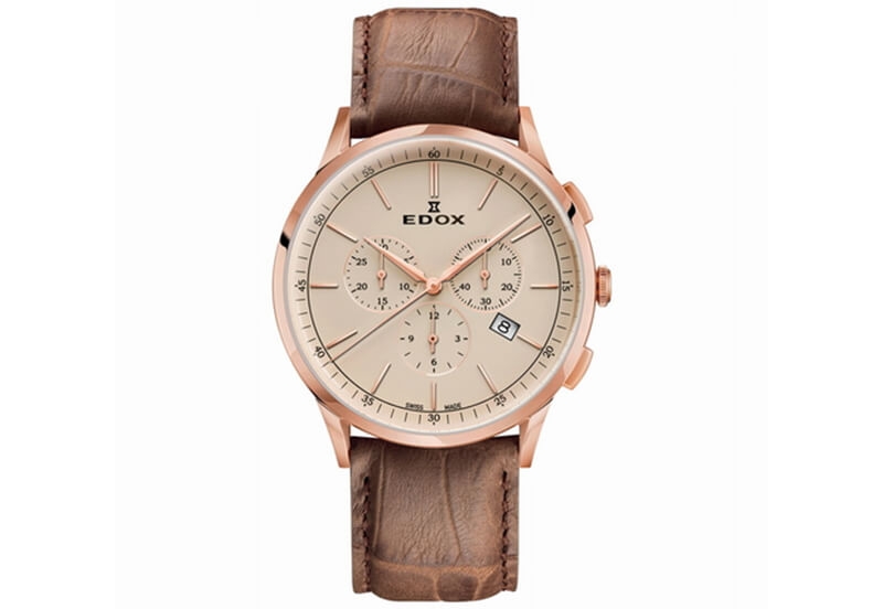 Edox Les Vauberts 10236 Uhrenarmband Braun