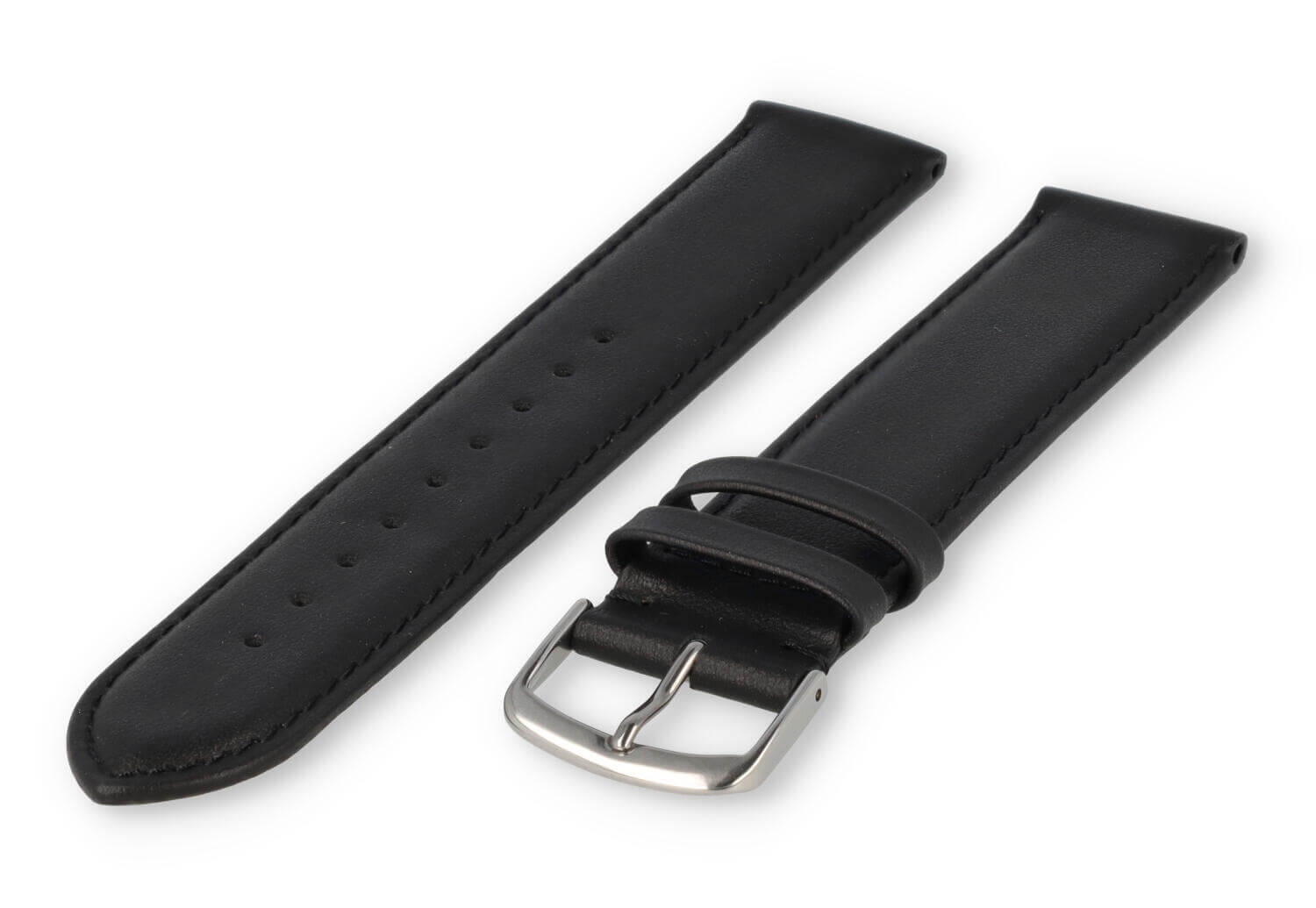 XL glatt Lederband - 22mm - schwarz