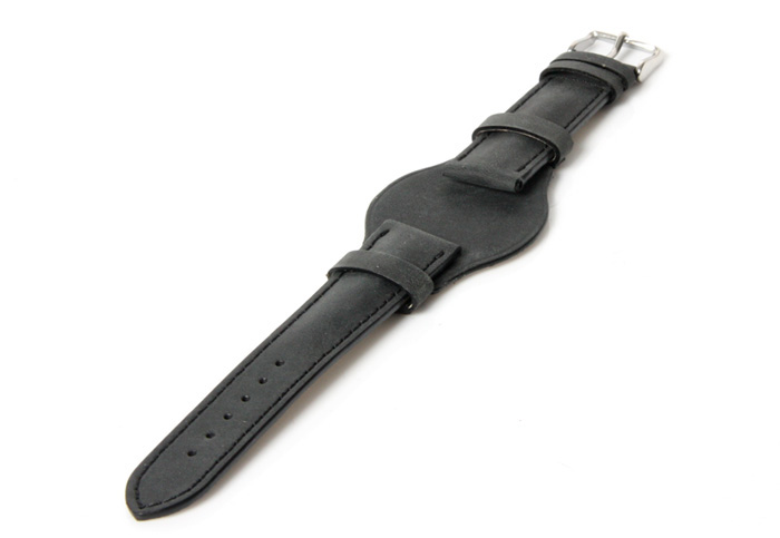 Uhrenarmband 18mm Schwarz Leder (Flieger)