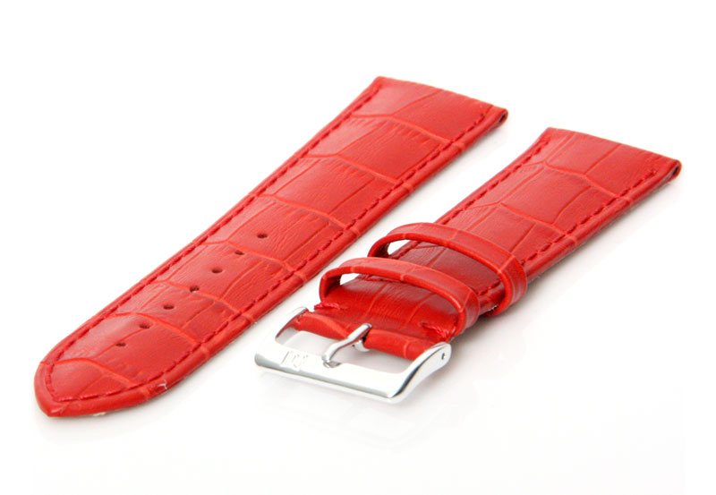 Uhrenarmband 22mm Rot Leder XL
