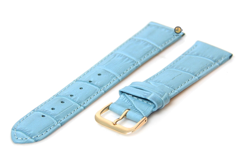 Uhrenarmband 16mm Blau Leder
