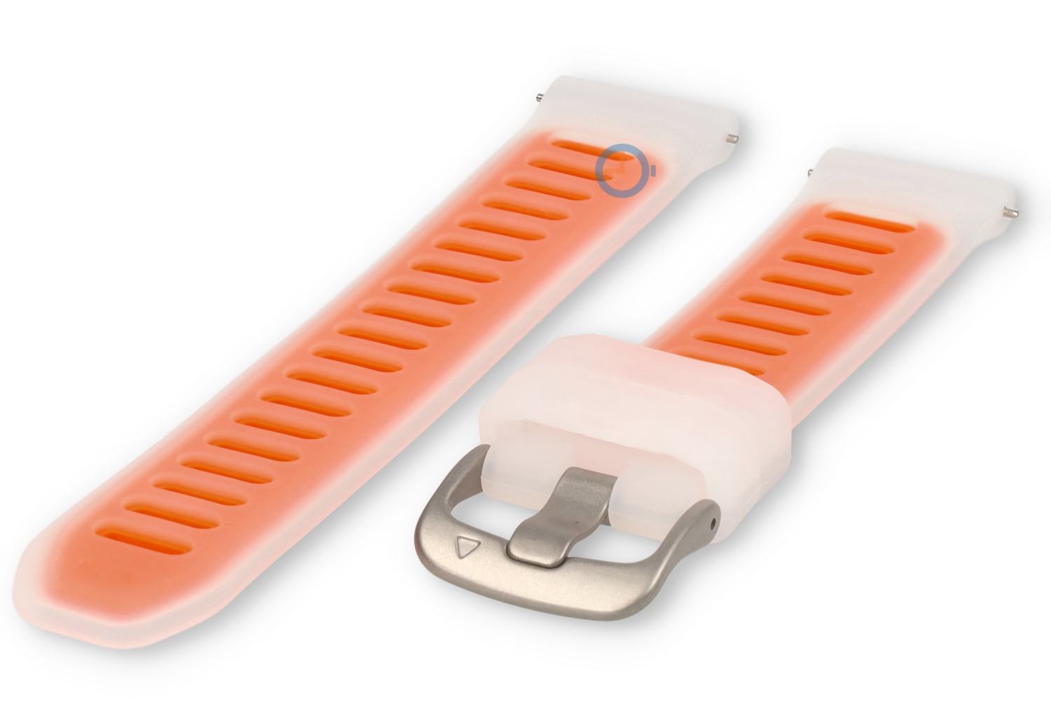 18mm Uhrenarmband Silikon - transparent/orange