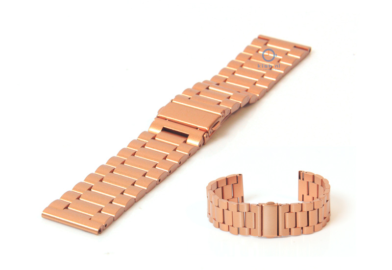 Uhrenarmband 23mm oranges Edelstahl matt