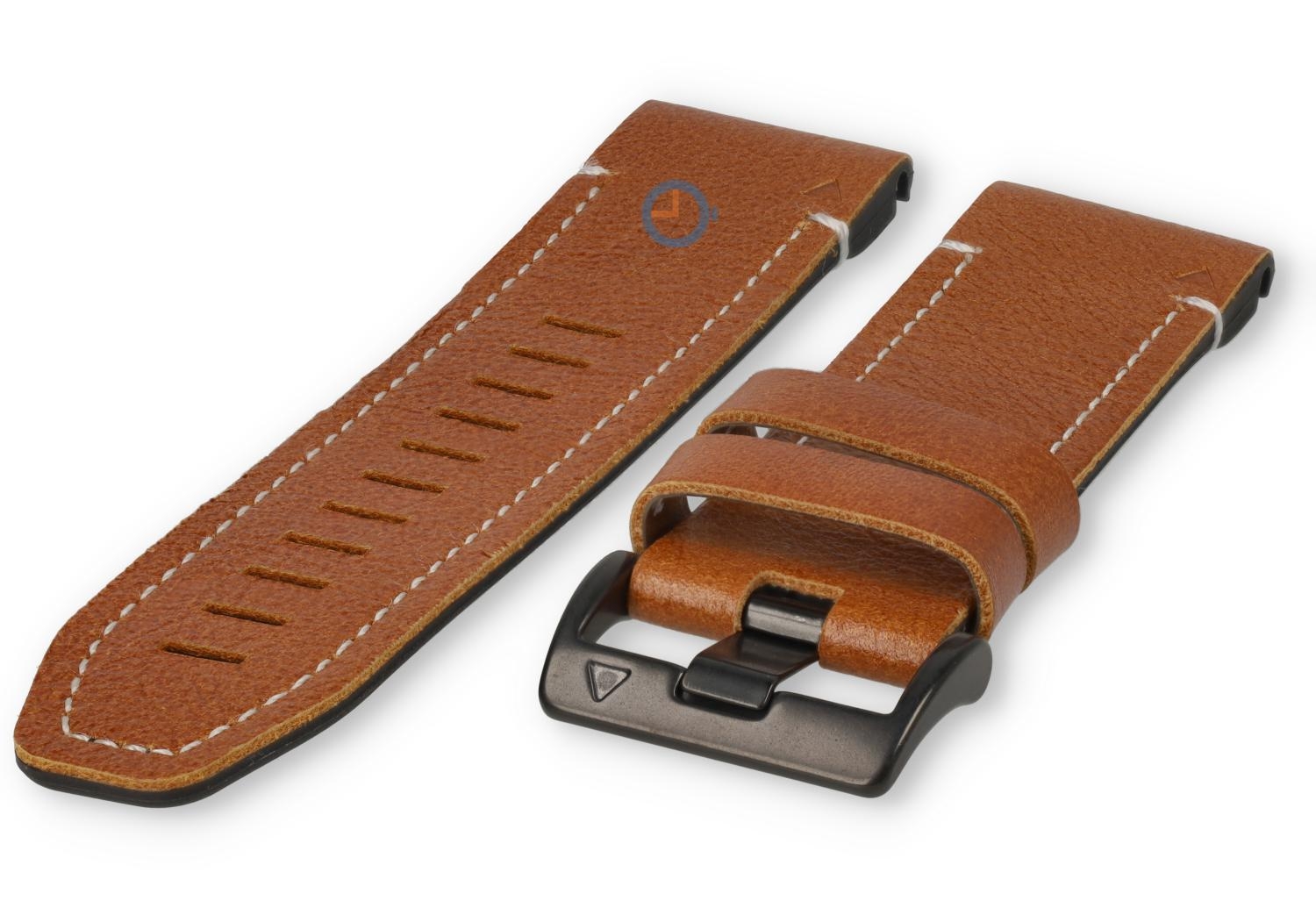 robusten Hybrid Band - 26mm Silikon/Leder - cognac