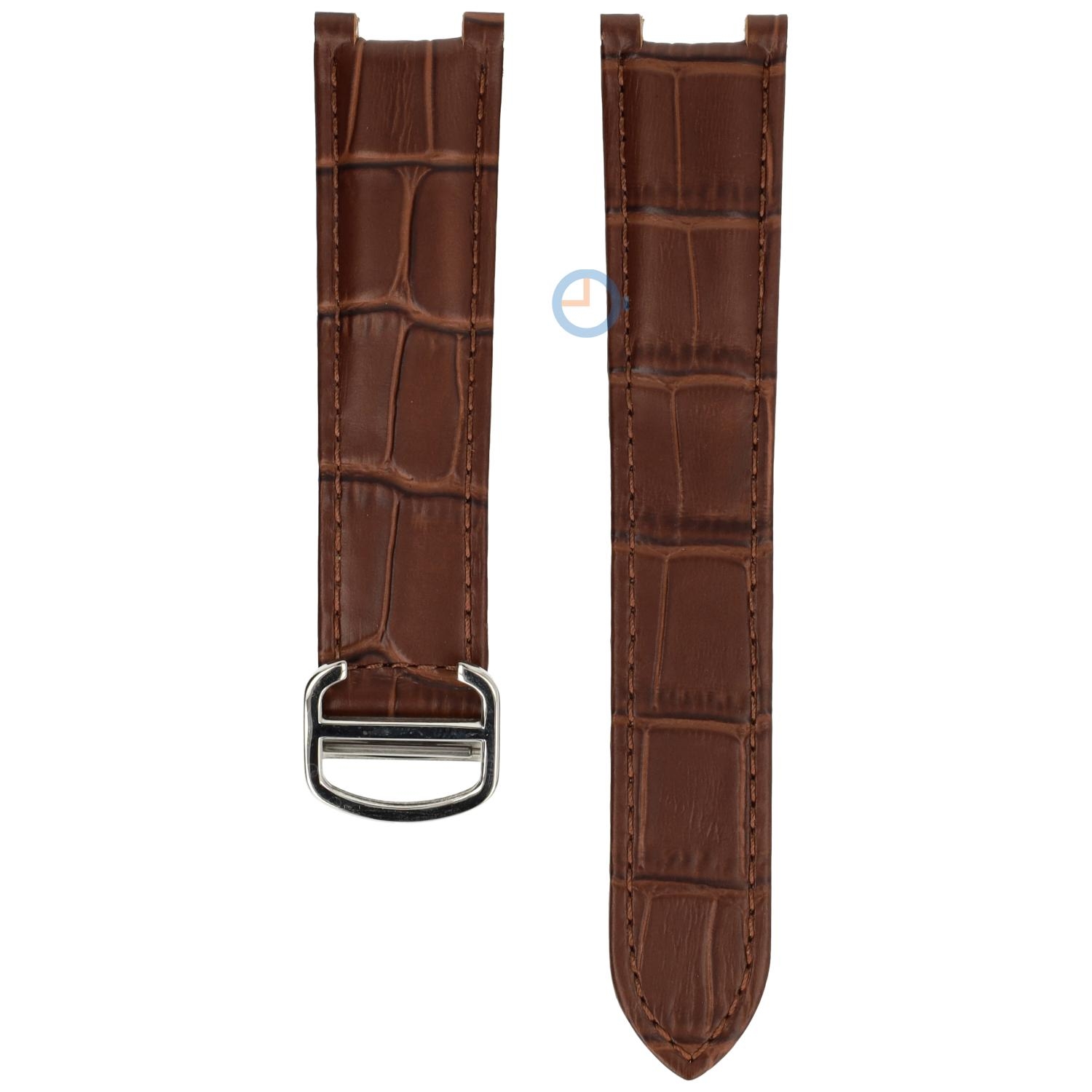 Uhrenarmband Cartier Pasha - 20/12 - braun mit silber