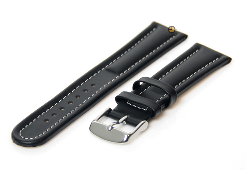 Uhrenarmband 20mm Schwarz Leder