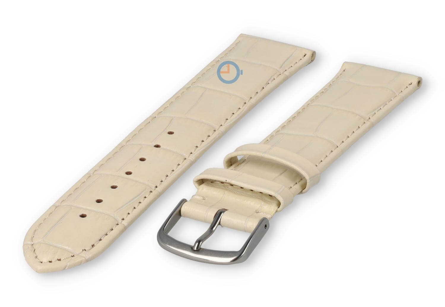 Extra langes Uhrenarmband Kroko - 20mm - creme