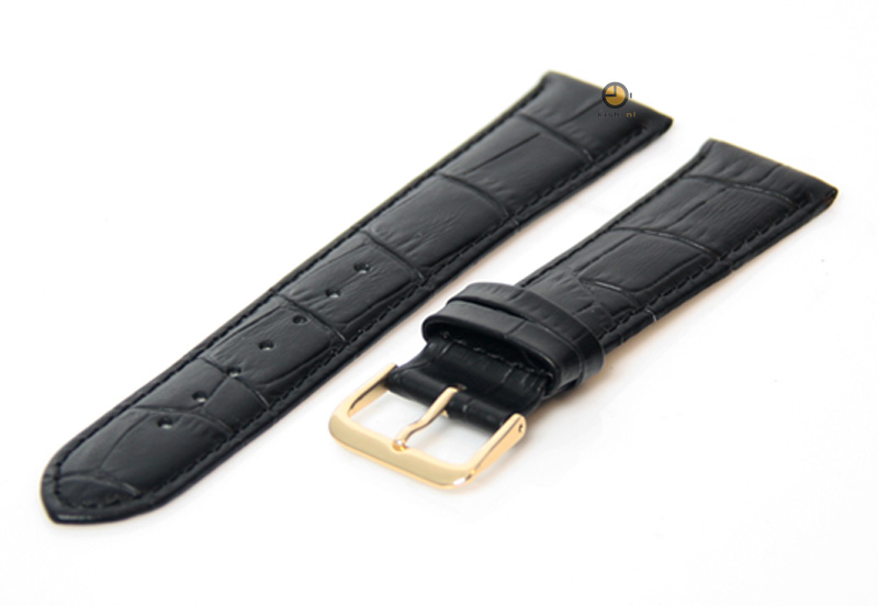 Uhrenarmband 18mm Schwarz Leder