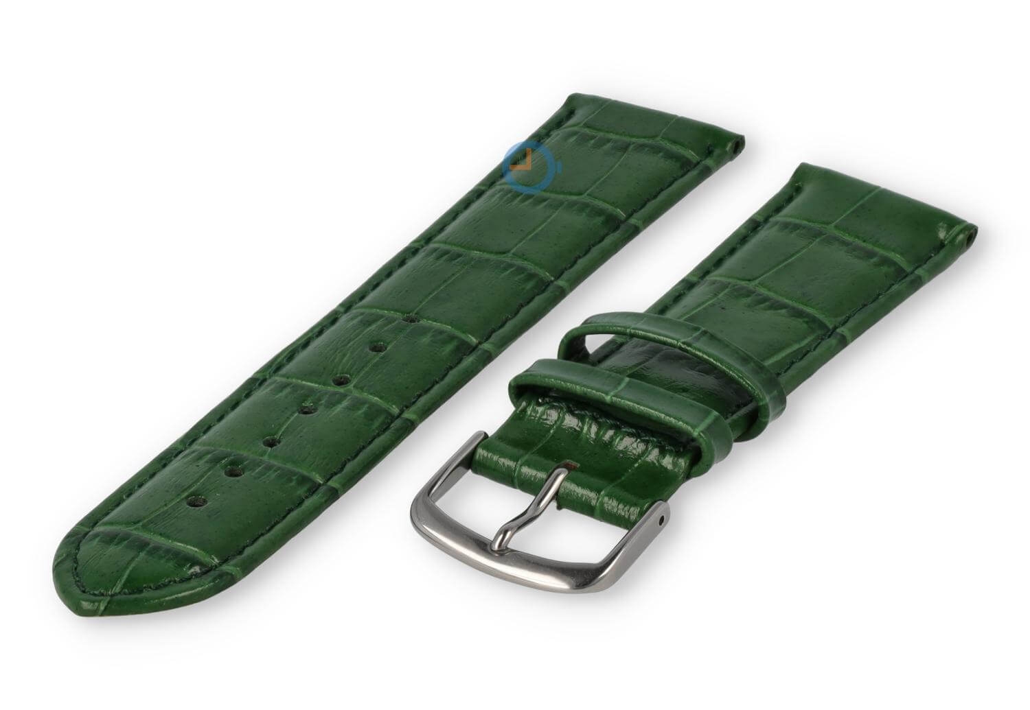 Kroko - Lederband - 20mm - Jagdgrün