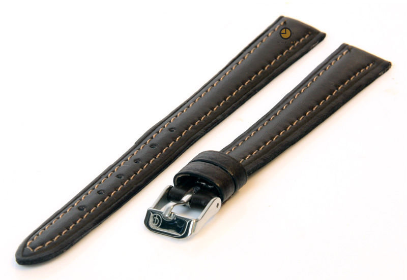Uhrenarmband 14mm Dunkelbraun Leder XXL