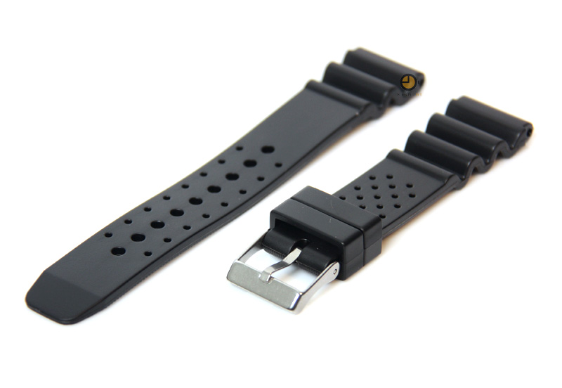 Uhrenarmband 16mm Schwarz Kautschuk