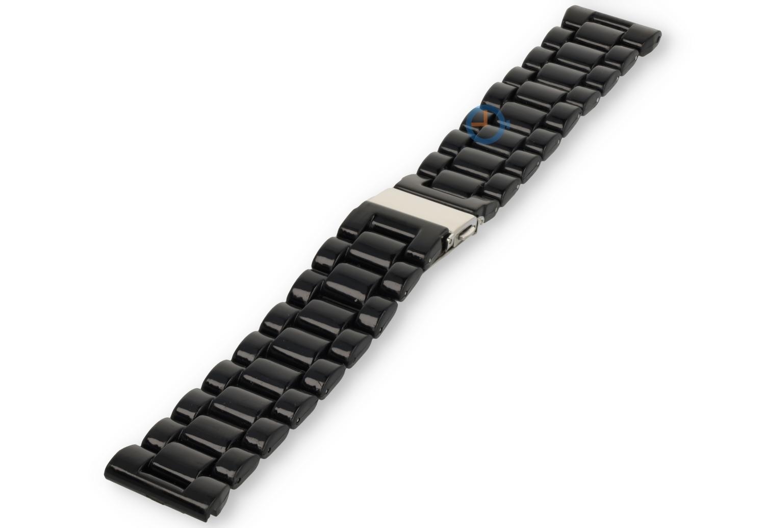 Kunststoff Uhrenarmband 22mm - schwarz