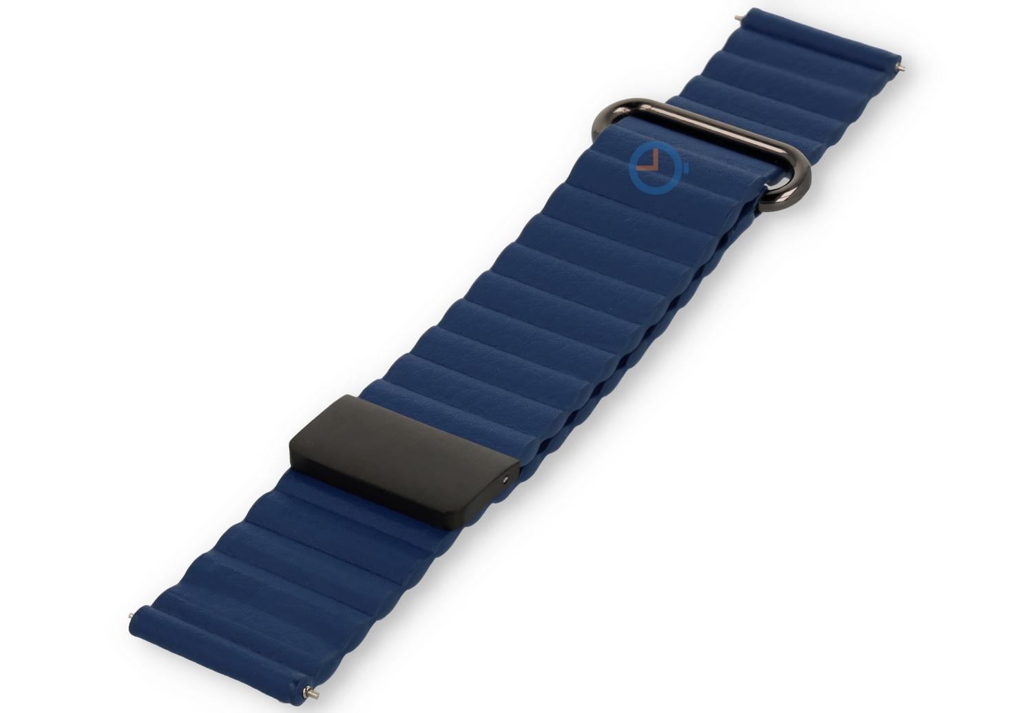20mm Leder Band mit Magnetschließe - blau