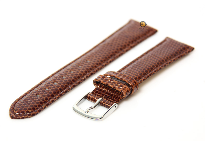 Uhrenarmband 20mm Braun Leder mit Eidechsendruck