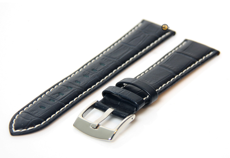 Uhrenarmband 22mm Dunkelblau Leder