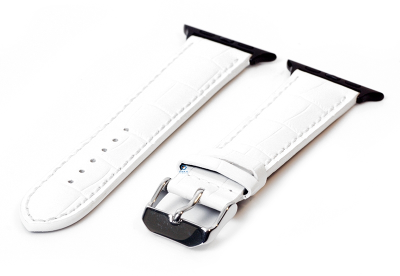 Apple Uhrenarmband croco Leder weiÃŸ - 44/45/46/49mm