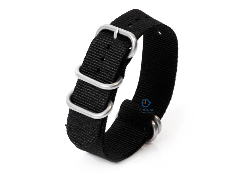 Uhrenarmband nylon 22mm schwarz