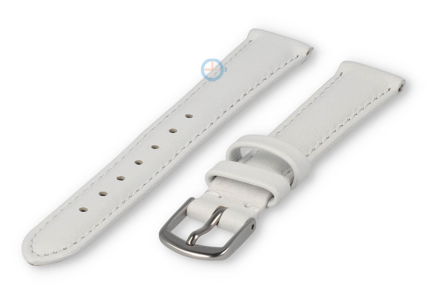 14mm Uhrenarmband glatt Leder - weiß
