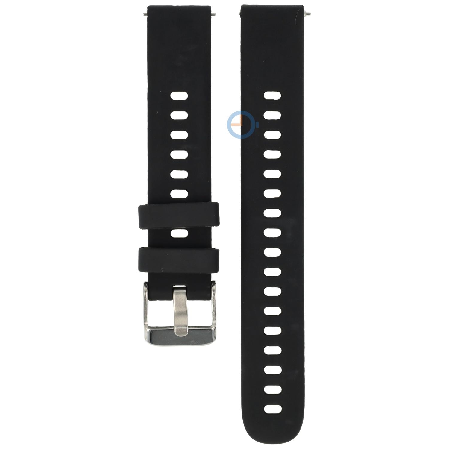 16mm Silikon Uhrenarmband - schwarz