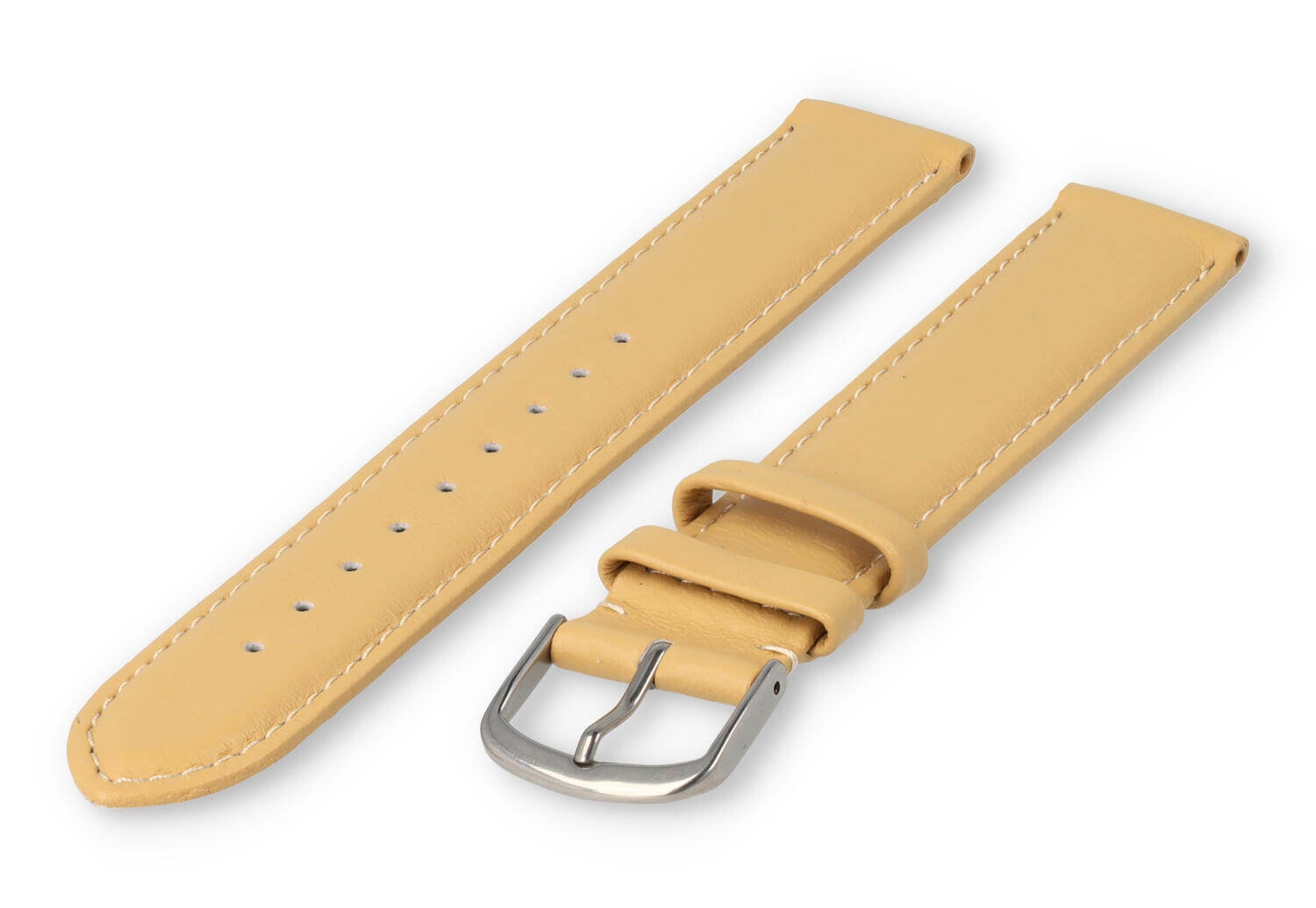 XL glatt Lederband - 18mm - vanille