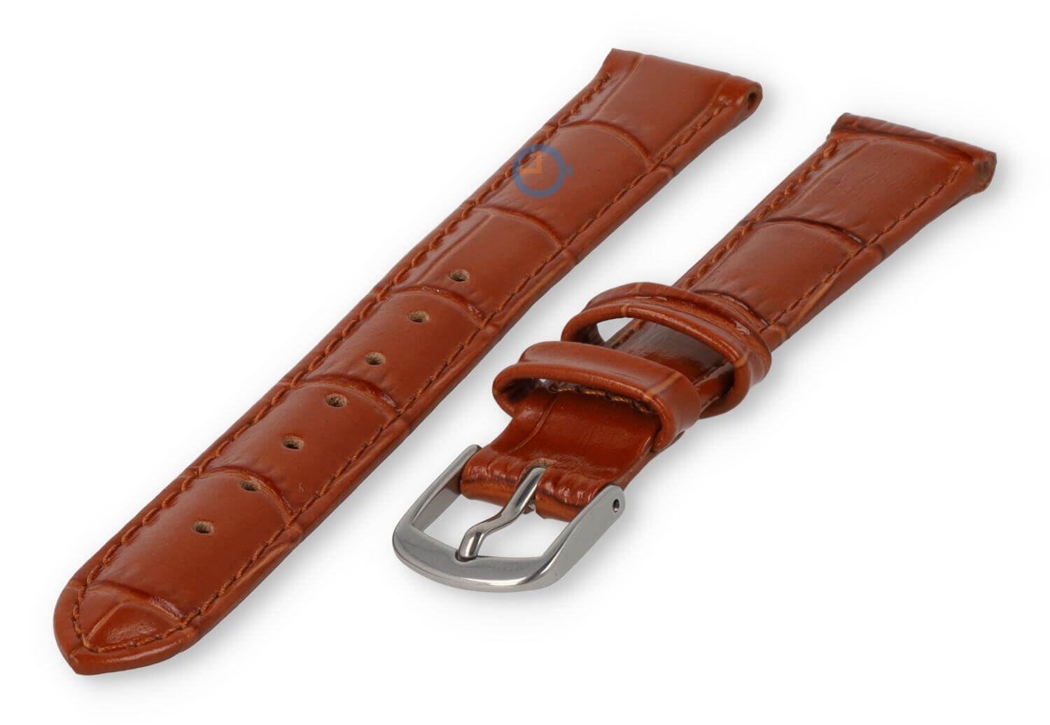 Lederband mit Krokoprägung - 12mm - braun