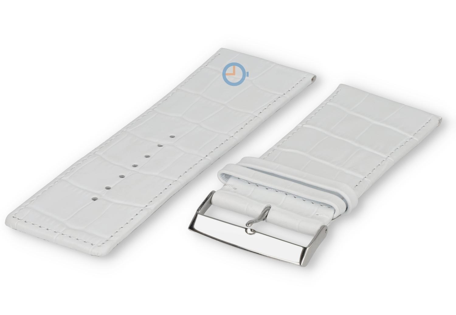 Luxus Kroko Uhrarmband - 38mm - weiÃŸ