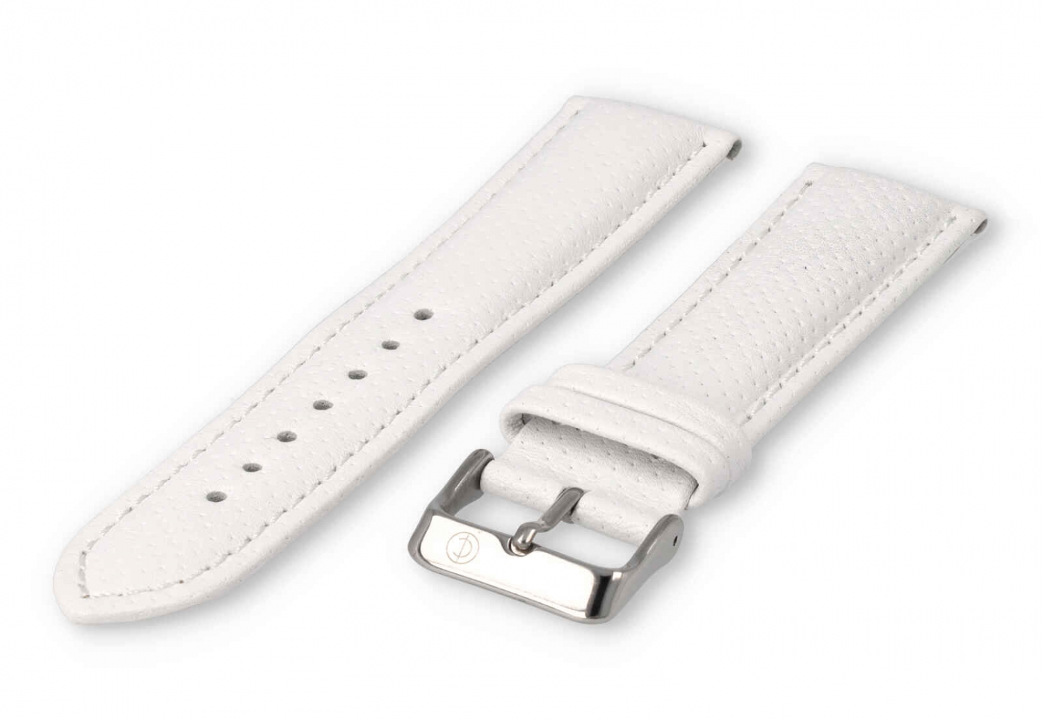 Uhrenarmband 22mm Weiß Leder