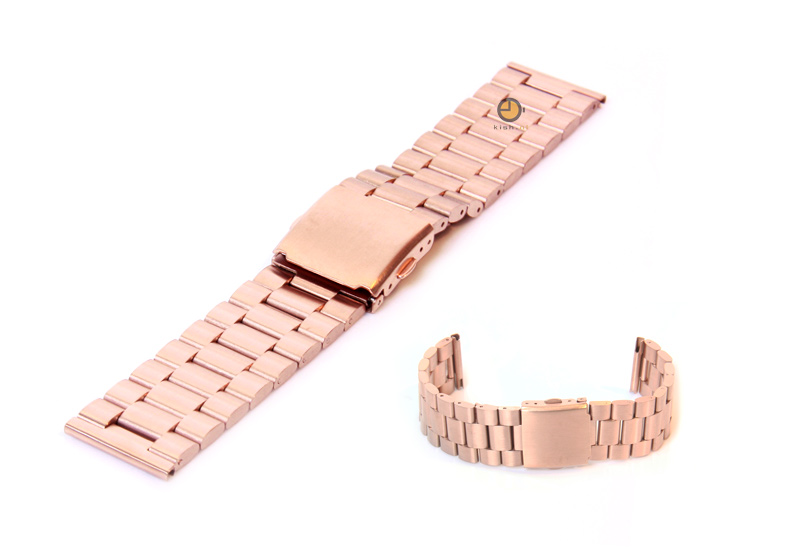 Uhrenarmband 23mm Rosegold Stahl matt