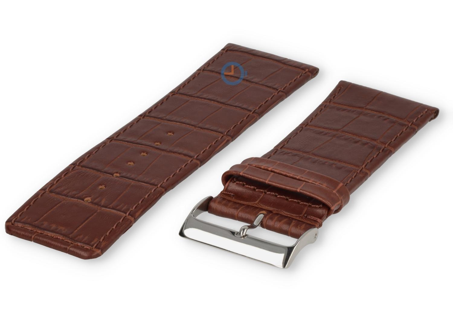 Luxus Kroko Uhrarmband - 34mm - dunkelbraun