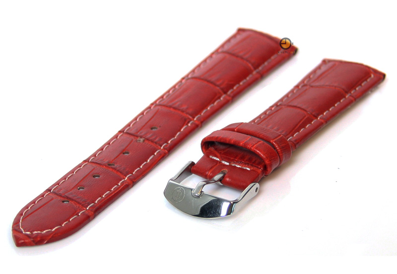 Uhrenarmband 20mm Rostbraun Leder mit Kroko - Druck